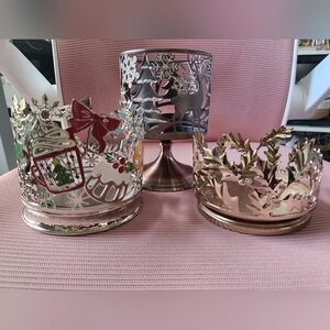 Bath & Body Works Festive Candle Holders with Holiday Designs